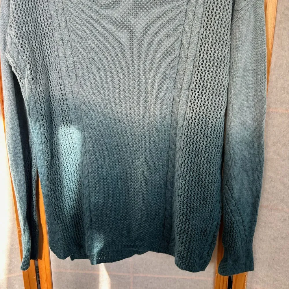 American Eagle Womens Ombre Knit Ocean Blue Sweater‎ Pullover Size M - W